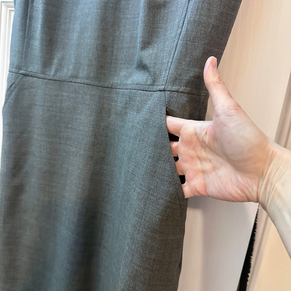 J. CREW Resume Women’s Sheath Cap Sleeve Classic Wool Gray Midi Dress 6 Workwear - Picture 5 of 15
